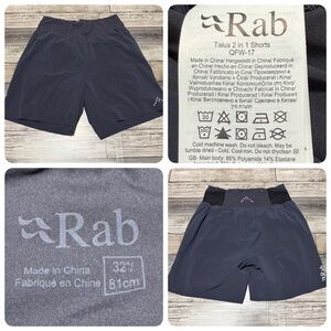 Rab Talus 2 In 1 Shorts Men’s 32 Gray Blue Athletic Performance (Inseam 7)